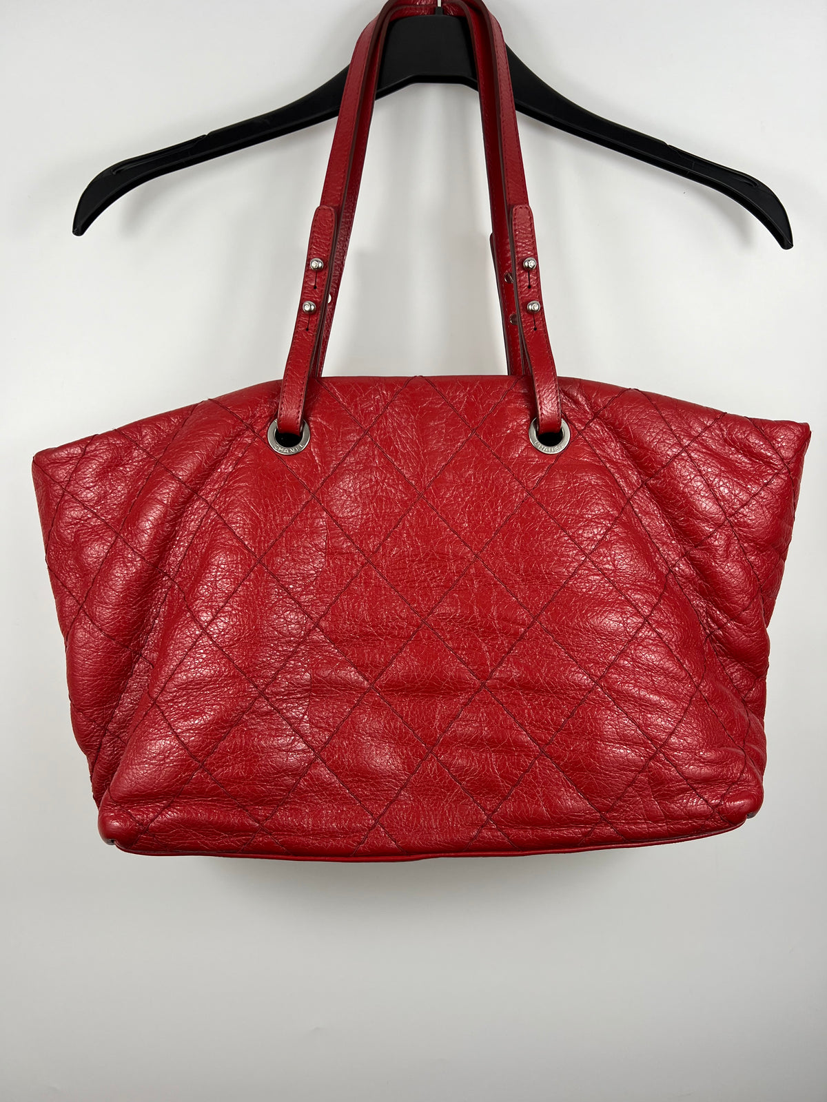 Chanel On The Road Tote Red Calfskin Leather Bag