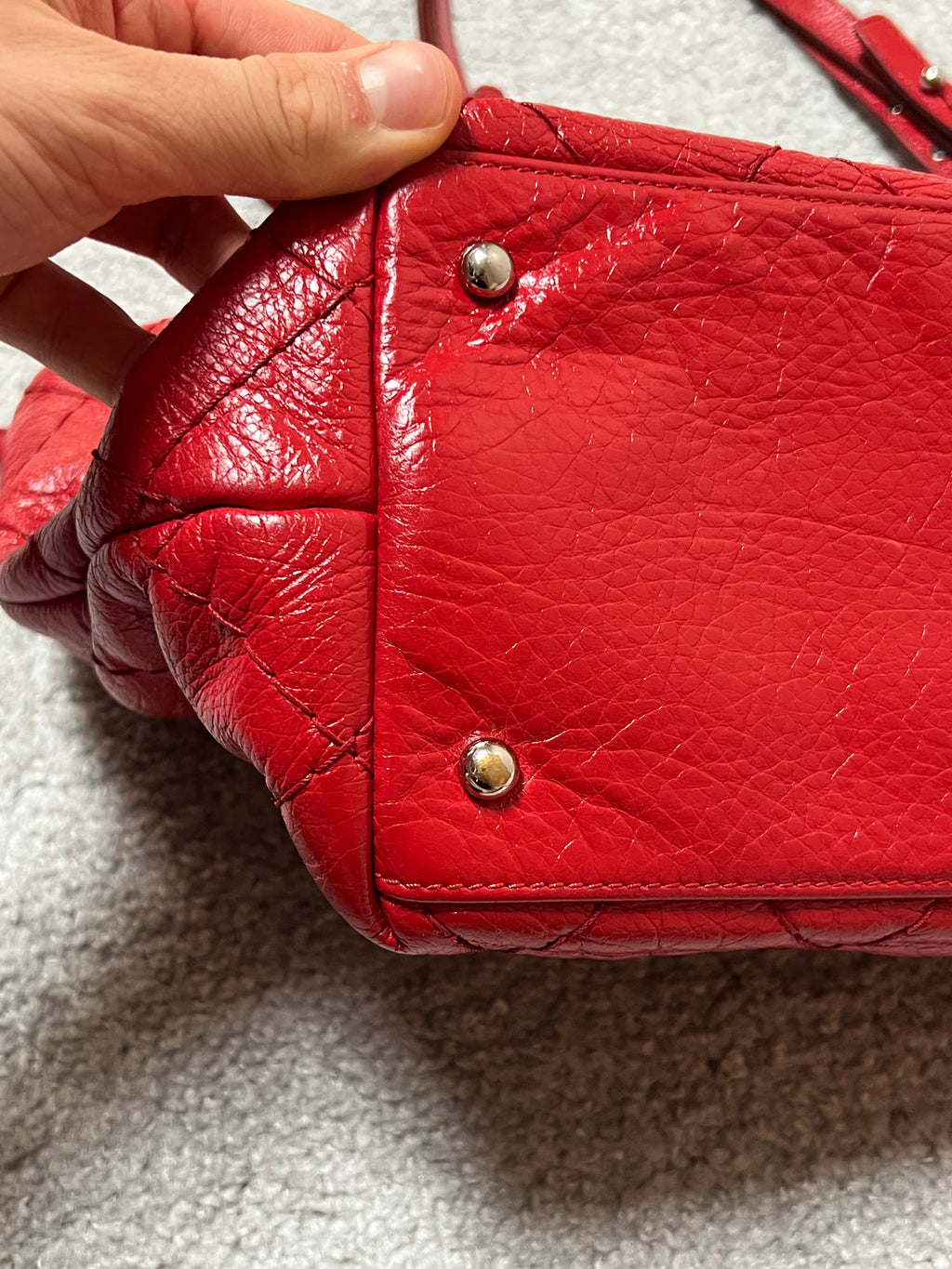 Chanel On The Road Tote Red Calfskin Leather Bag