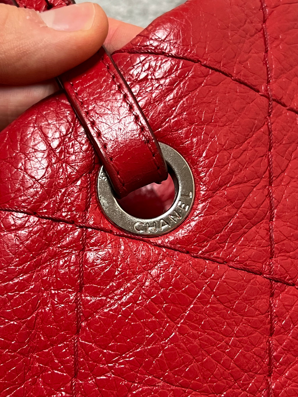 Chanel On The Road Tote Red Calfskin Leather Bag