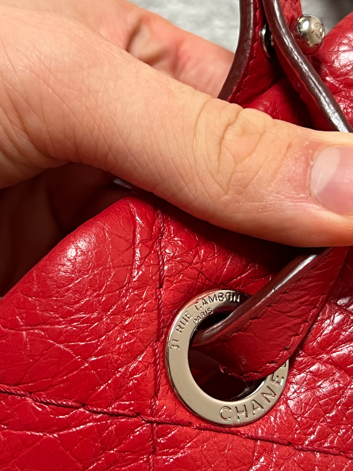 Chanel On The Road Tote Red Calfskin Leather Bag