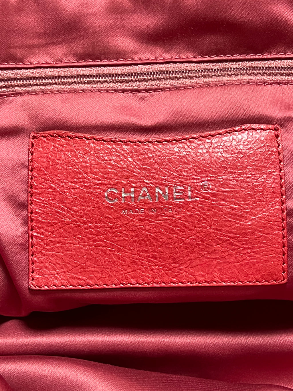 Chanel On The Road Tote Red Calfskin Leather Bag
