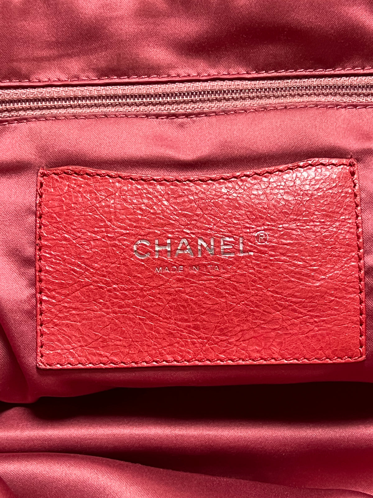 Chanel On The Road Tote Red Calfskin Leather Bag