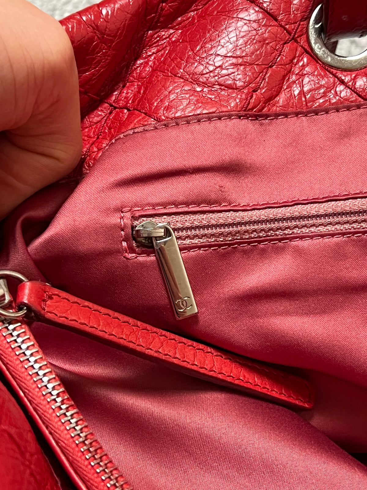 Chanel On The Road Tote Red Calfskin Leather Bag