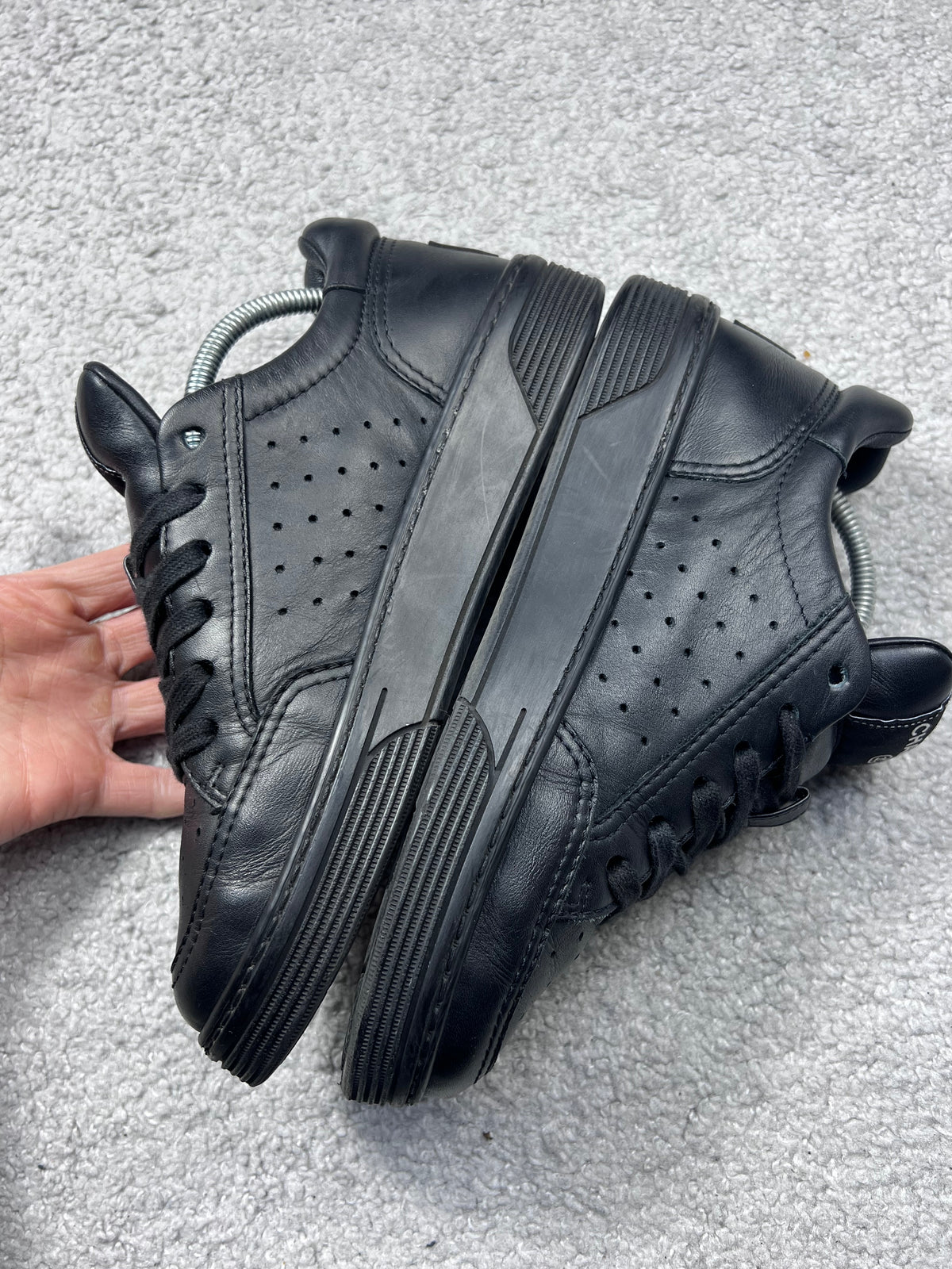 Chanel Black Leather Sneakers Size 37