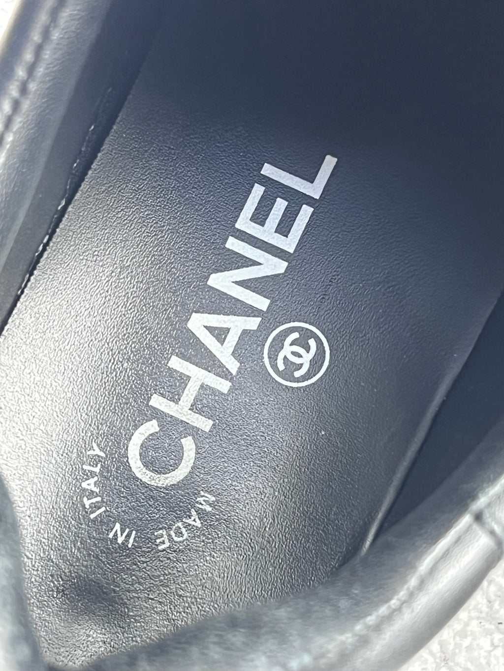 Chanel Black Leather Sneakers Size 37