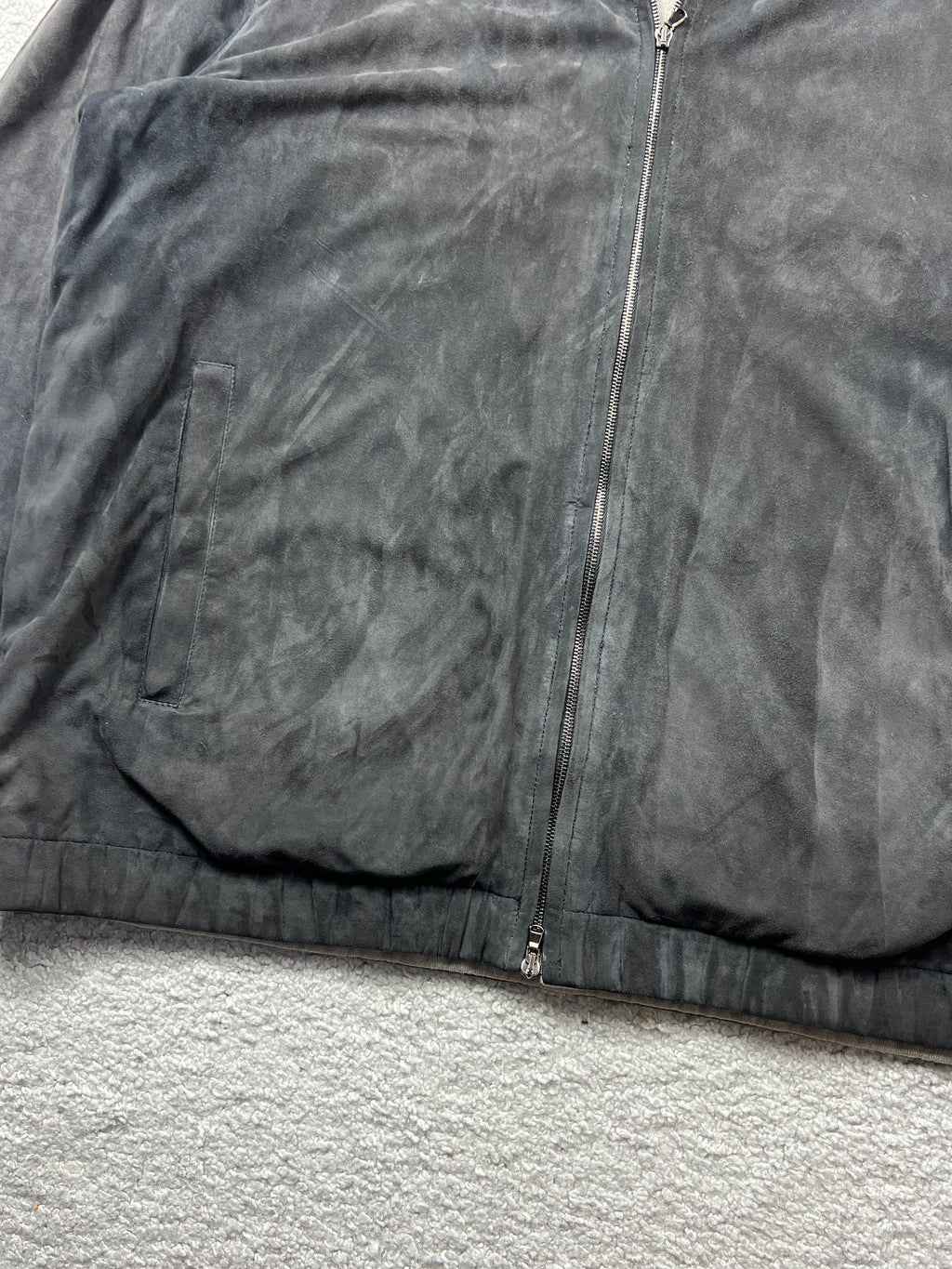 Loro Piana Suede Cashmere Zip Up Bomber Size L