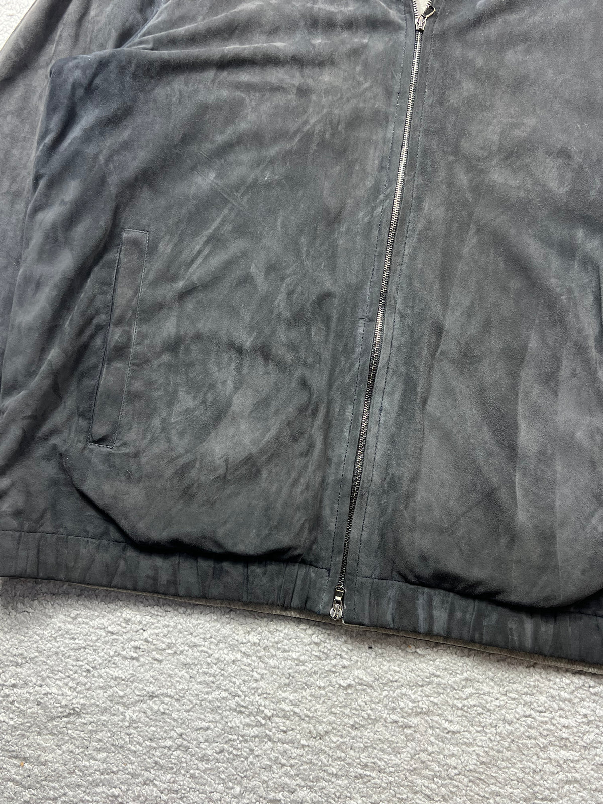 Loro Piana Suede Cashmere Zip Up Bomber Size L