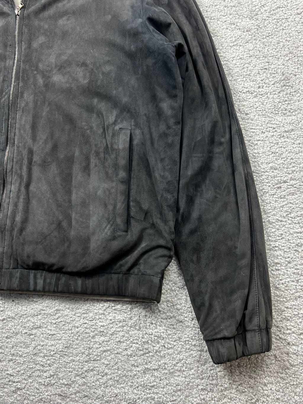 Loro Piana Suede Cashmere Zip Up Bomber Size L