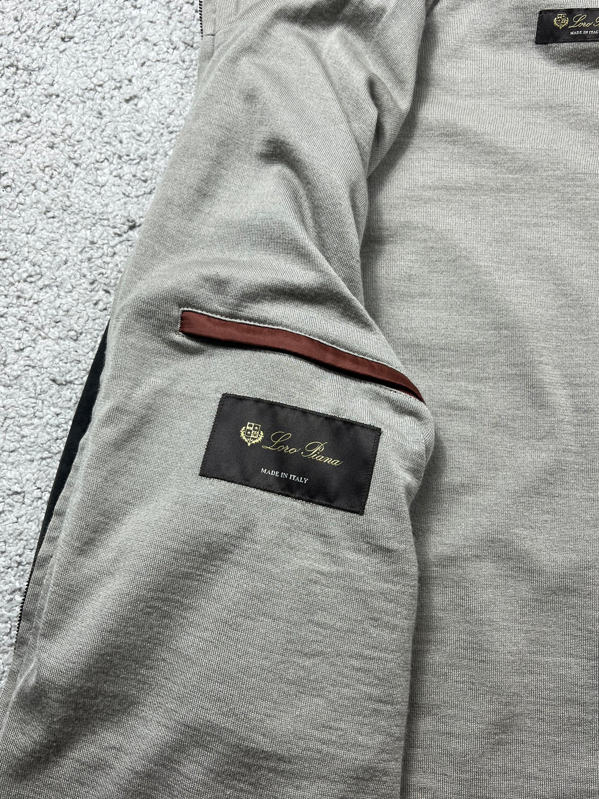 Loro Piana Suede Cashmere Zip Up Bomber Size L