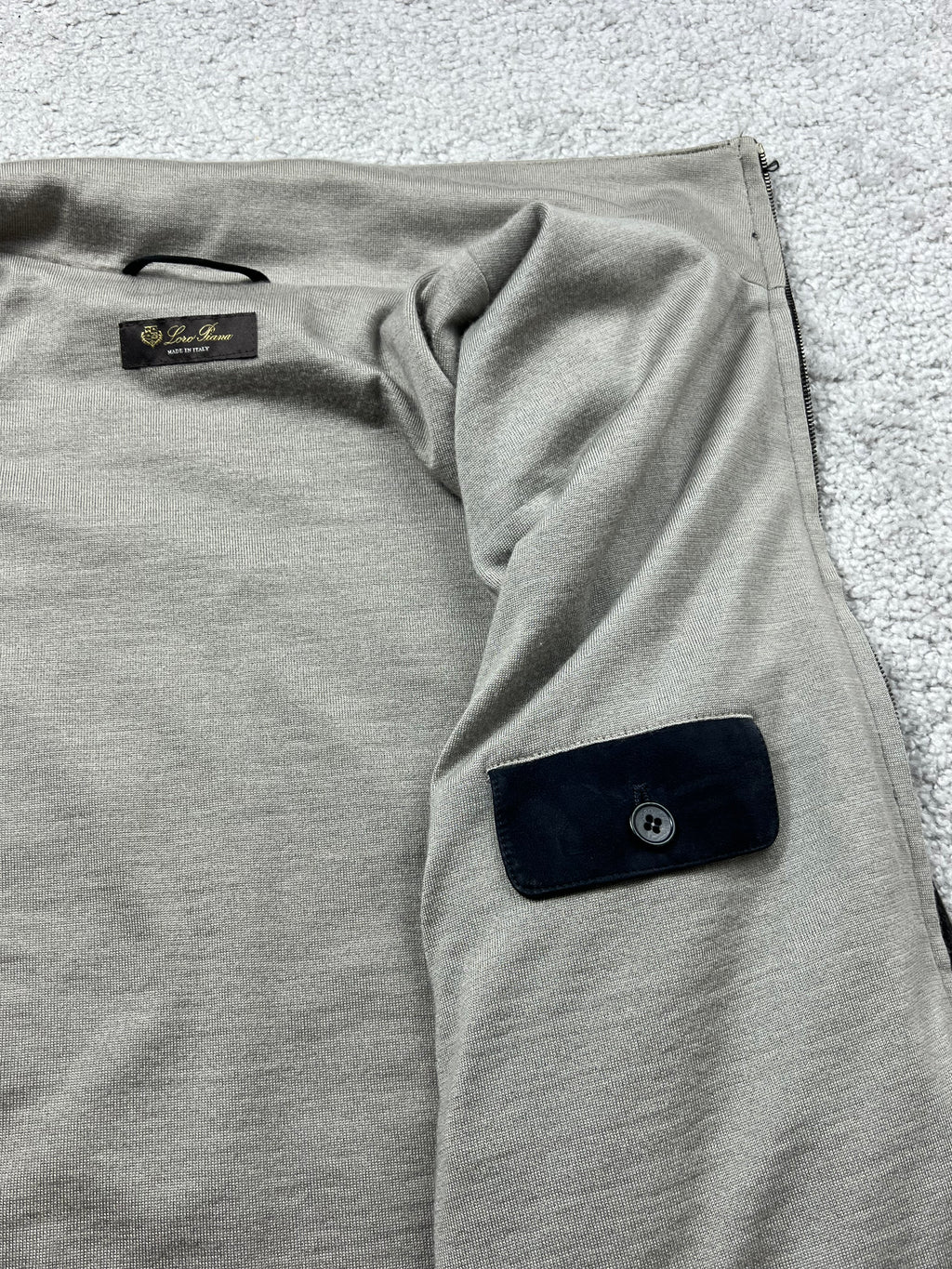 Loro Piana Suede Cashmere Zip Up Bomber Size L