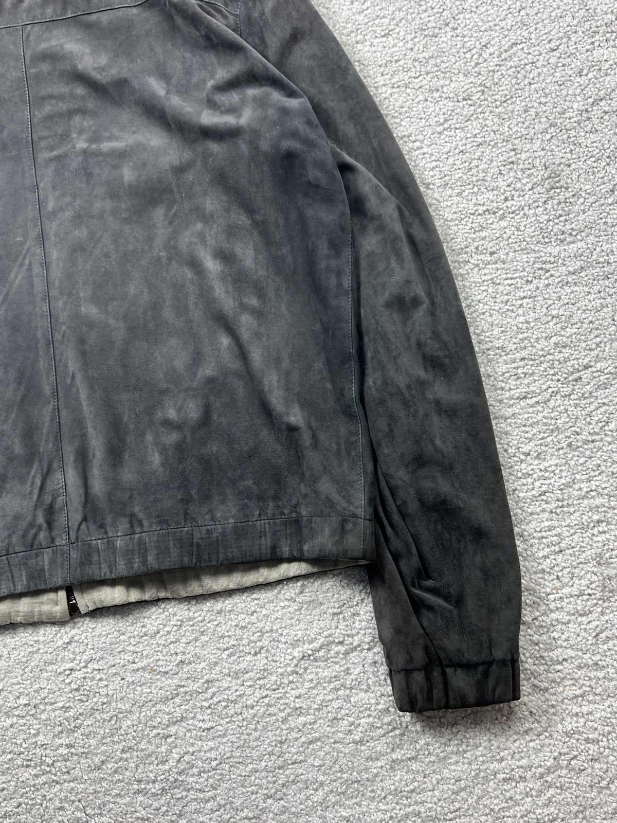 Loro Piana Suede Cashmere Zip Up Bomber Size L